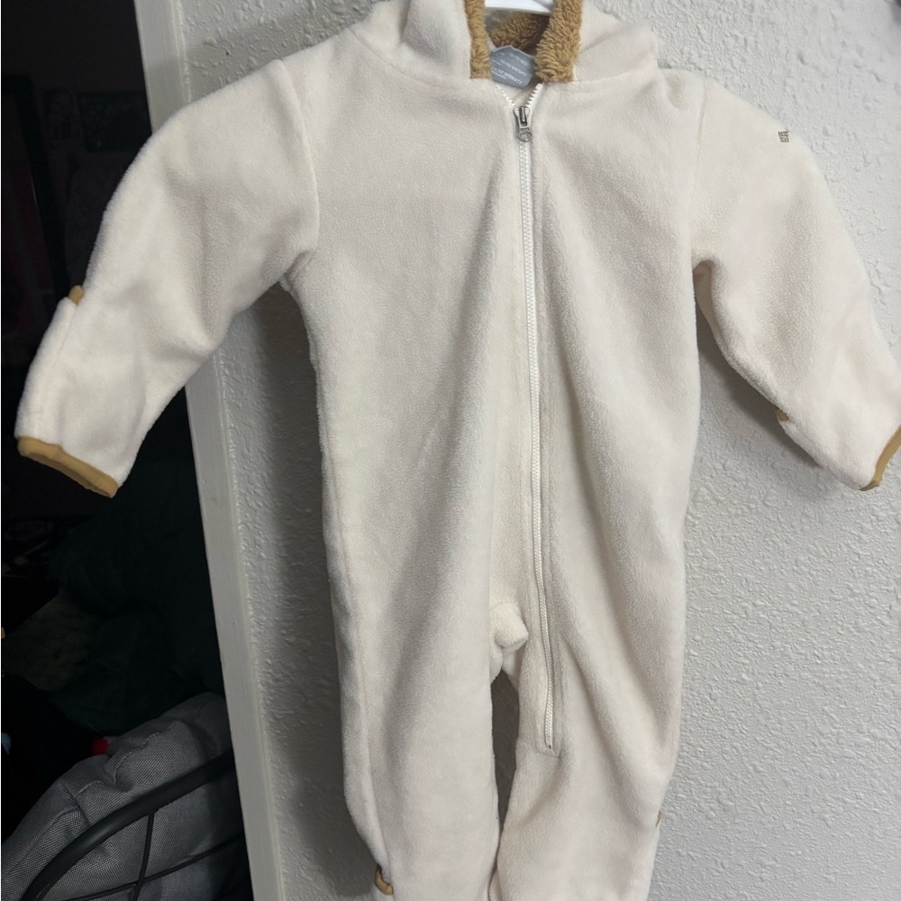 Columbia Cozy White Kids Footie 12-18 Months